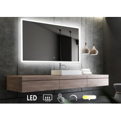NY Mie 4 Spejl med LED lys, antidamp, farveskift, dmpning - flere strrelser