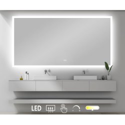 NY Mie 4 Spejl med LED lys, antidamp, farveskift, dmpning - flere strrelser