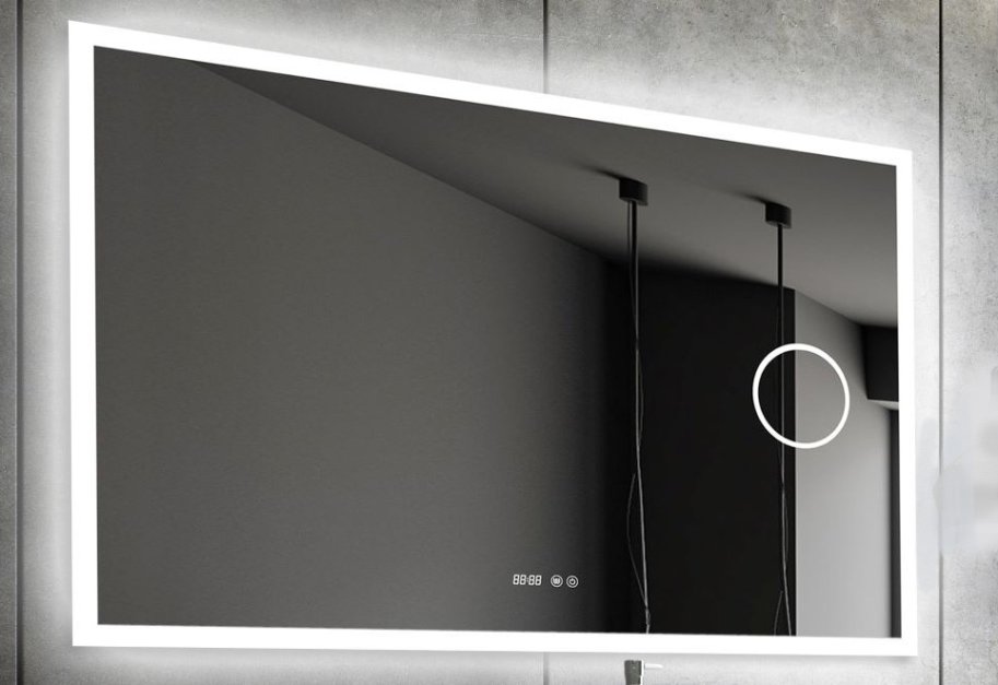 NY Mie 7 Spejl med LED lys - kosmetik - antidamp - bluetooth - farveskift- Ur - flere strrelser