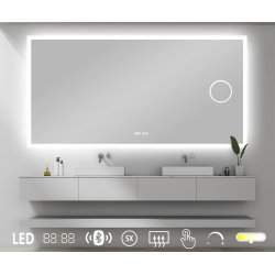 NY Mie 7 Spejl med LED lys - kosmetik - antidamp - bluetooth - farveskift- Ur - flere strrelser