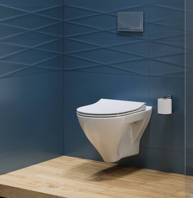 Mind rimless - Vghngt toilet  - Hvid porceln - Euro White glasur - Inkl. sde