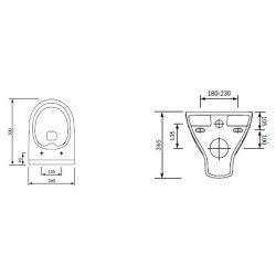 Mind rimless - Vghngt toilet  - Hvid porceln - Euro White glasur - Inkl. sde