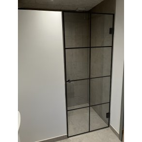 Balneo LUX hngslet svingdr med ramme - New York glas 8mm - - Efter ml