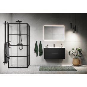 New York brusehjrne - Sorte sprosser - klart glas