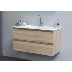 Online 100 cm - Badmbel pakke - Inkl. porceln vask - Bardolino Eg - USAMLET