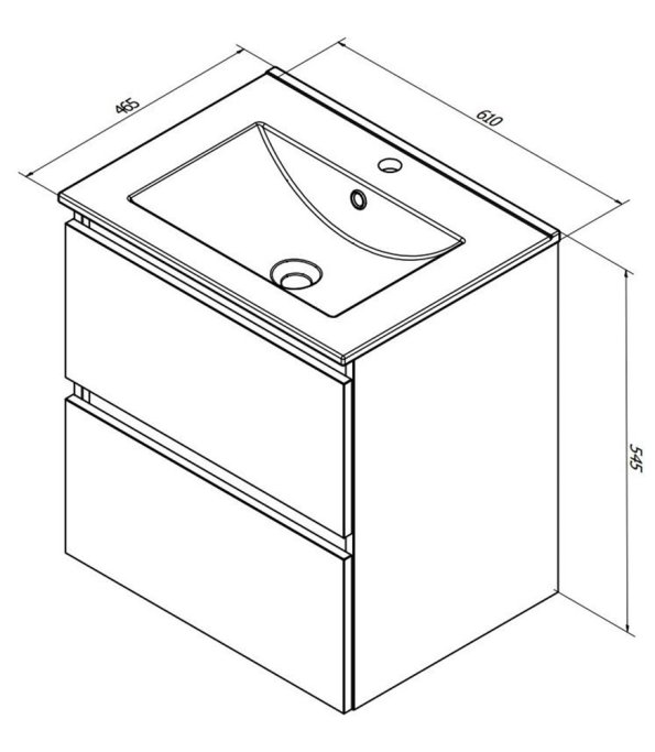 Online 60 cm - Badmbel pakke - Inkl. porceln vask - Mat Sort - USAMLET
