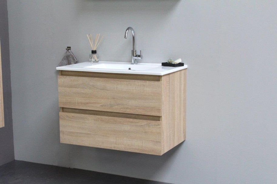 Online 80 cm - Badmbel pakke - Inkl. porceln vask - Bardolino Eg - USAMLET