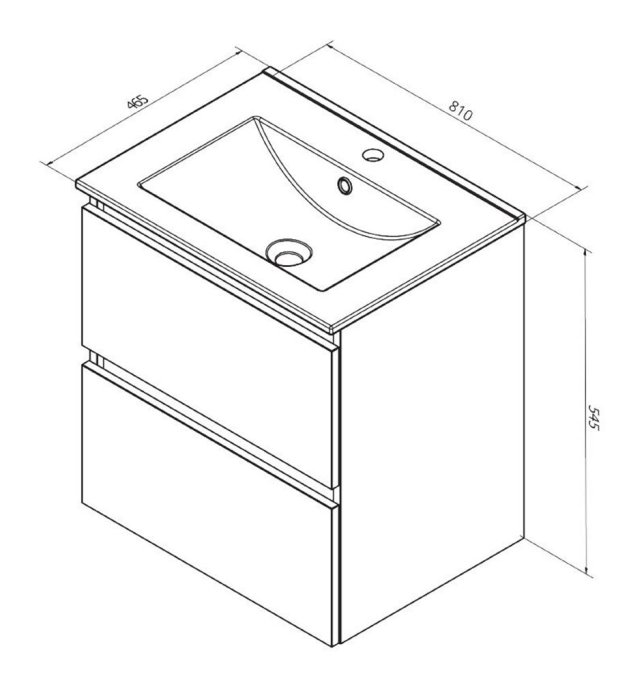 Online 80 cm - Badmbel pakke - Inkl. porceln vask - Mat Antracit - USAMLET