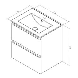 Online 80 cm - Badmbel pakke - Inkl. porceln vask - Mat Sort - USAMLET