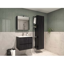 Proline 120 cm - Badmbel med lodrette lameller - 2 skuffer - Inkl. porceln vask - Flere Farver