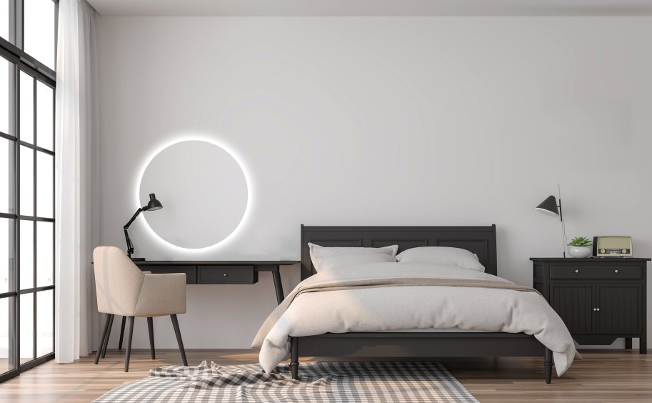 NY Puk V - Rundt backlight spejl med Antidamp - Mange strrelser