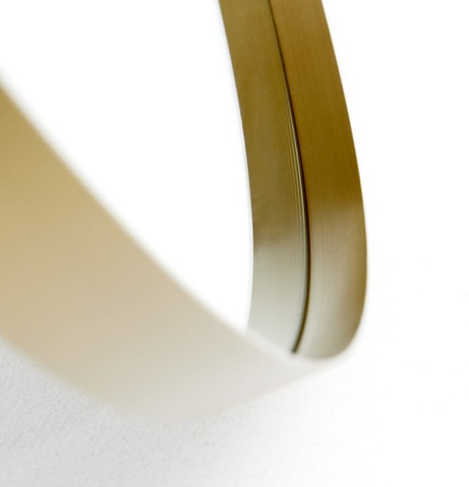 Rundt spejl med Messing metalramme - 90 cm