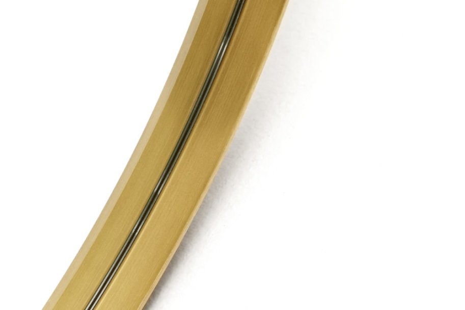 Rundt spejl med Messing metalramme - 90 cm