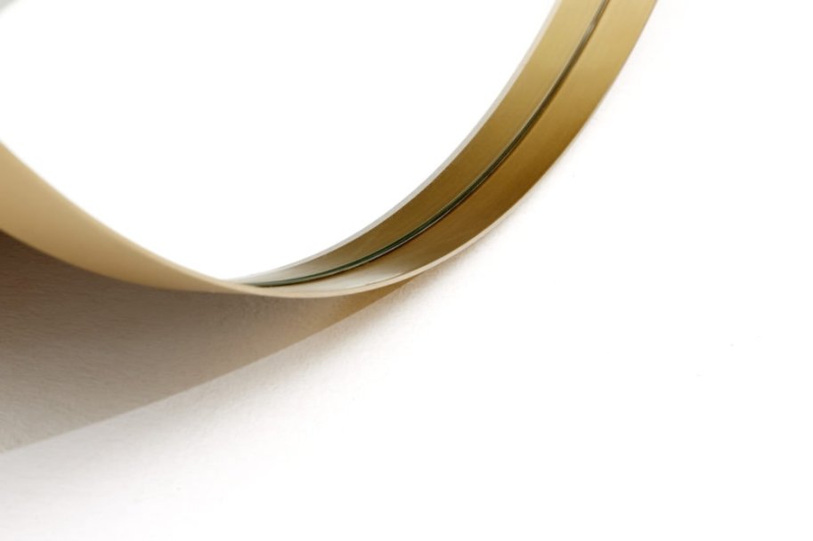 Rundt spejl med Messing metalramme - 90 cm