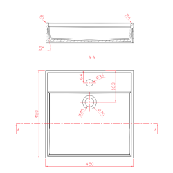 Vordingborg 450 - Hndvask - Solid Surface - OUTLET