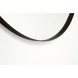 Rundt spejl med Sort metalramme - 90 cm