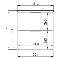 Ronda - 50 cm Mbelst - 2 skuffer - 36 cm dyb - Blank Hvid