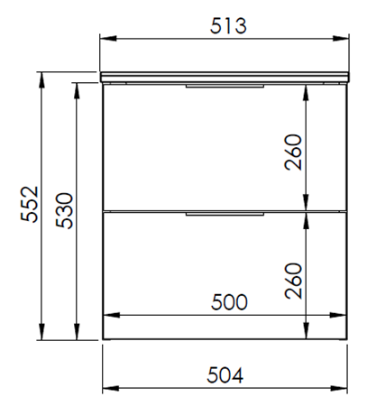 Ronda - 50 cm Mbelst - 2 skuffer - 36 cm dyb - Blank Hvid