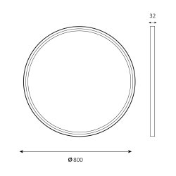 Santiago Basic Rundt Spejl med Sort Ramme - LED frontlight - 2 strrelser
