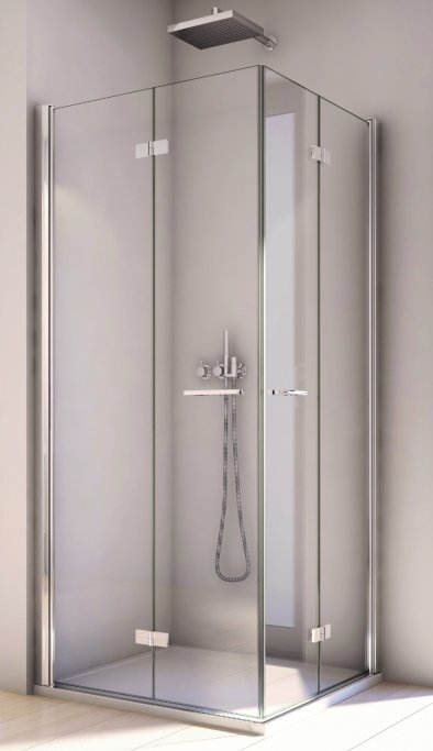 Harlem 6 mm- Firkantet Brushj�rne med folded�re - Krom - Klart glas - Nanobehandlet