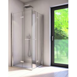 Harlem 6 mm- Firkantet Brushj�rne med folded�re - Krom - Klart glas - Nanobehandlet