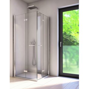 Harlem 6 mm- Firkantet Brushj�rne med folded�re - Krom - Klart glas - Nanobehandlet