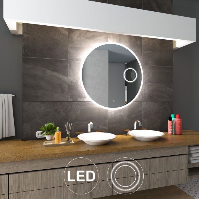 NY Sandra 3 Spejl med LED lys og kosmetikspejl - flere strrelser