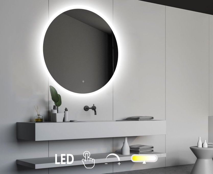 NY Sandra 2 Spejl med LED front- og backlight, farveskift, dmpning - Mange strrelser