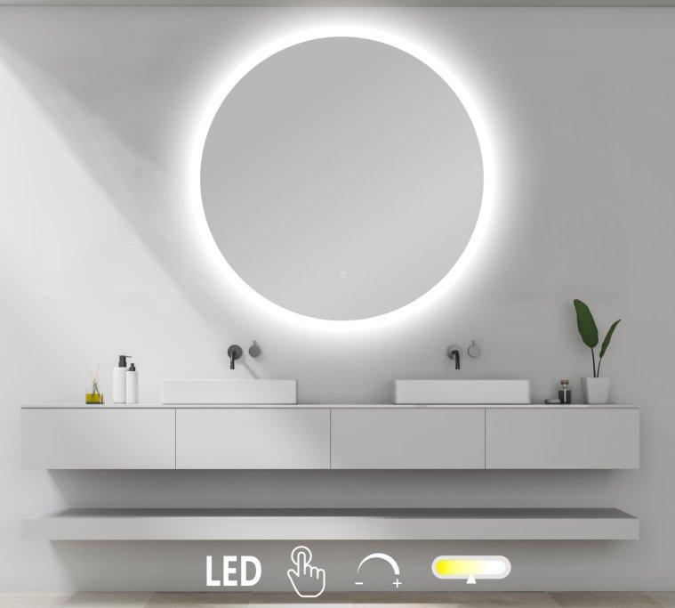 NY Sandra 2 Spejl med LED front- og backlight, farveskift, dmpning - Mange strrelser