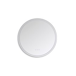 Santiago 3 Rundt Spejl med Sort Ramme - LED frontlight, dmpning, farveskift og varme - 2 strrelser