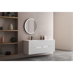 Santiago Basic Rundt Spejl med Sort Ramme - LED frontlight - 2 strrelser