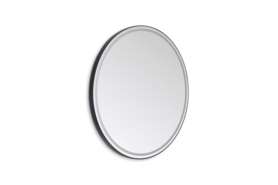 Santiago Basic Rundt Spejl med Sort Ramme - LED frontlight - 2 strrelser