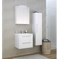 Scandic 80 cm spejlskab - LED armatur - Hvid Hjglans