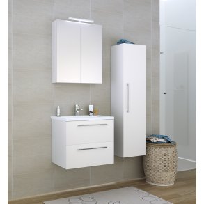 Scandic 60 cm spejlskab - LED armatur - Hvid Hjglans