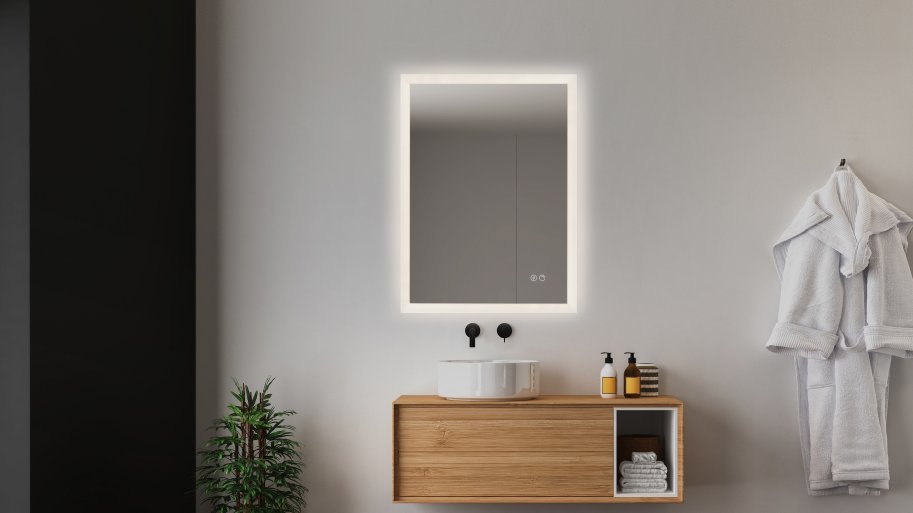 Sevilla 2 Spejl med LED front-, backlight, dmpning og varme - Mange strrelser