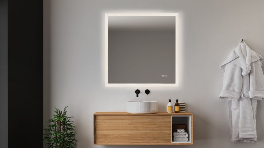 Sevilla 2 Spejl med LED front-, backlight, dmpning og varme - Mange strrelser