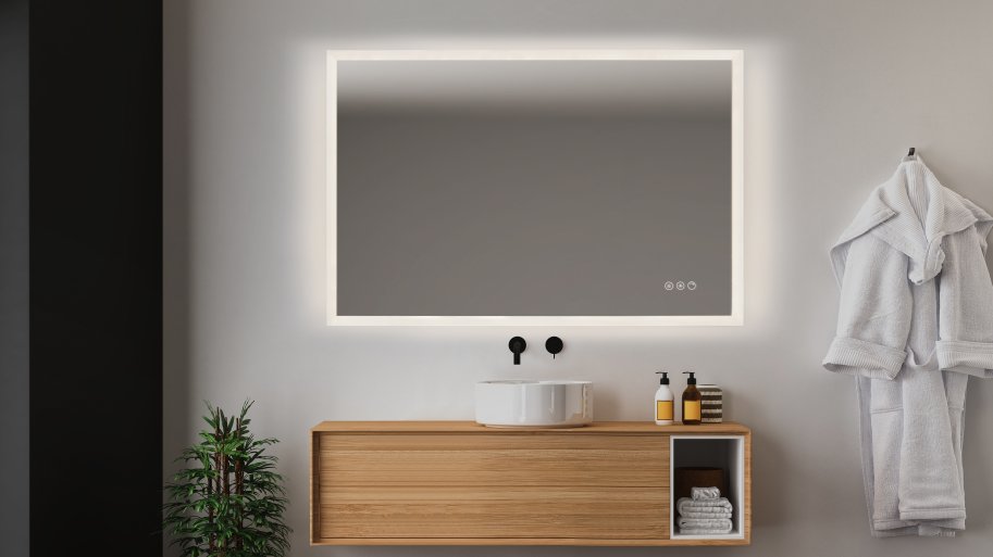 Sevilla 3 Spejl med LED front-, backlight, dmpning, farveskift og varme - Mange strrelser