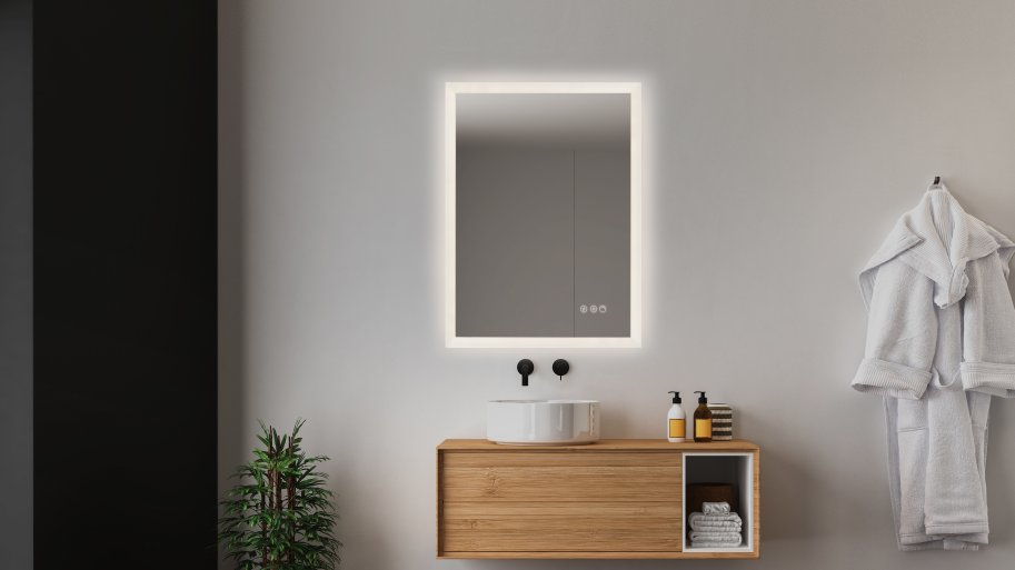 Sevilla 3 Spejl med LED front-, backlight, dmpning, farveskift og varme - Mange strrelser