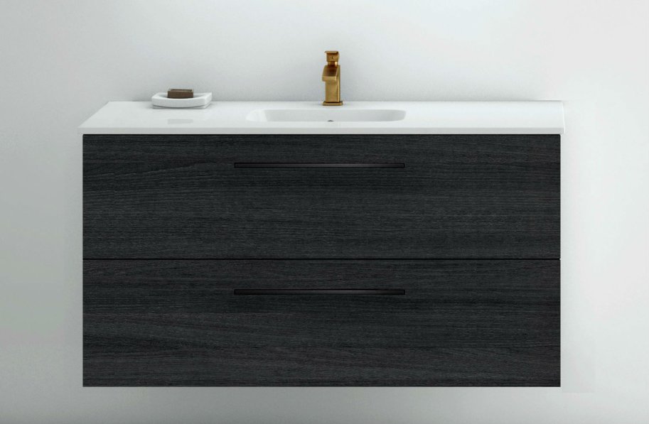 Sofia - 120 cm Mbelst - Sort Eg - med porcelnvask