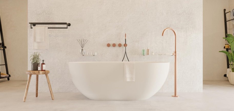 Dera 150 cm fritstende badekar - Mat Hvid - Solid Surface