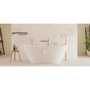 Seal 163 cm fritstende badekar - Mat Hvid - Solid Surface