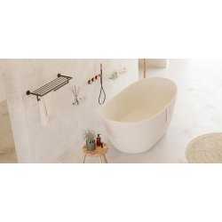 Seal 163 cm fritstende badekar - Mat Hvid - Solid Surface