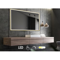 NY Tanja 2 Spejl med LED lys og Messing ramme - Mange strrelser