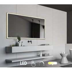 NY Tanja 2 Spejl med LED lys og Messing ramme - Mange strrelser