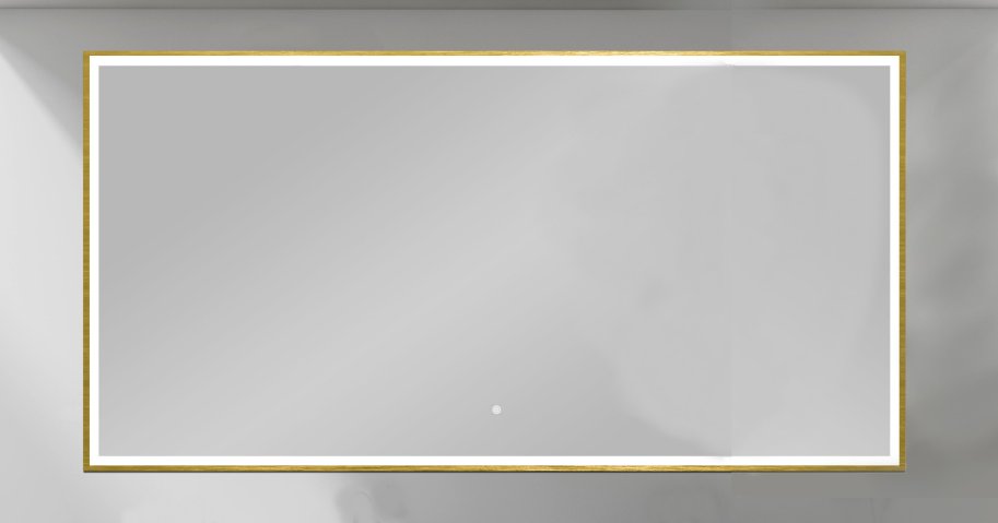 NY Tanja 2 Spejl med LED lys og Messing ramme - Mange strrelser