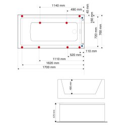 Neptun Topas badekar - 3 strrelser