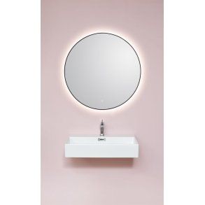 Toscana Spejl 90 - Rund model - Sort ramme - LED Backlight og Varme