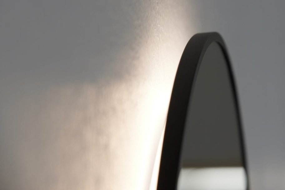 Toscana Spejl 90 - Rund model - Sort ramme - LED Backlight og Varme