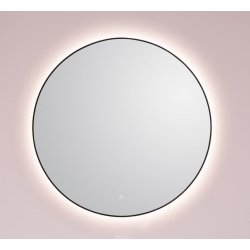 Toscana Spejl 90 - Rund model - Sort ramme - LED Backlight og Varme