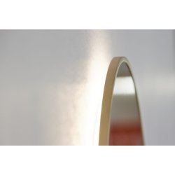 Toscana Spejl 90 - Rund model - Brstet messing ramme - LED Backlight og Varme